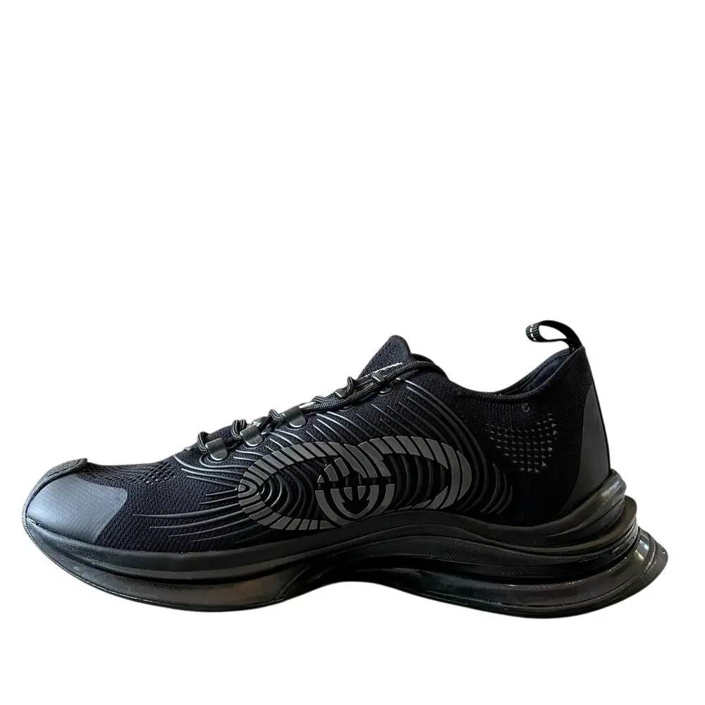 Gucci Run Sneaker Interlocking G Black Technical Knit Men's Size 12.5 US 13 NEW